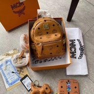 MCM MINI Backpack Set with Wallet & Charm + Complete Inclusions
